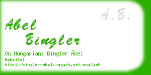 abel bingler business card